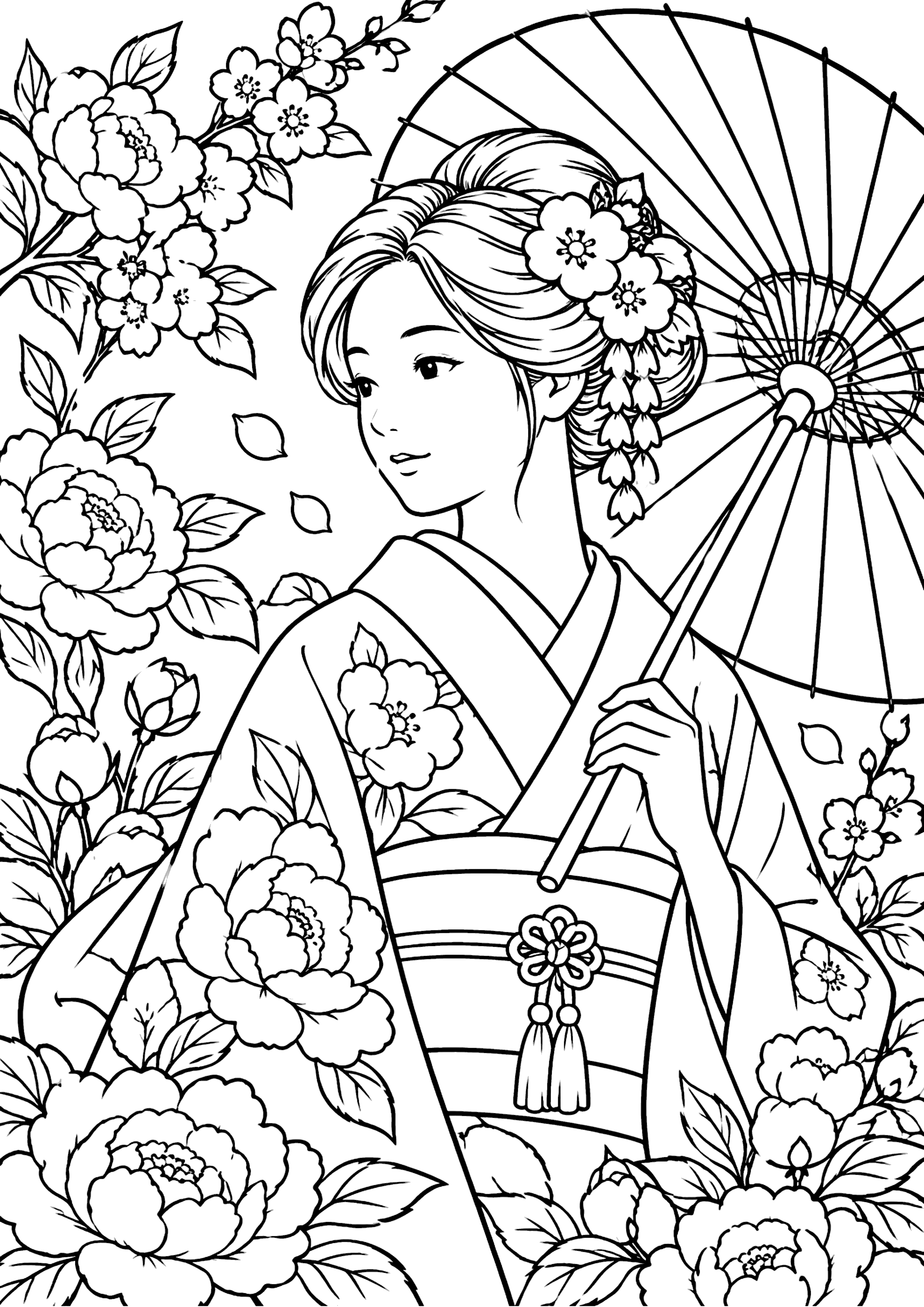 和女性 塗り絵