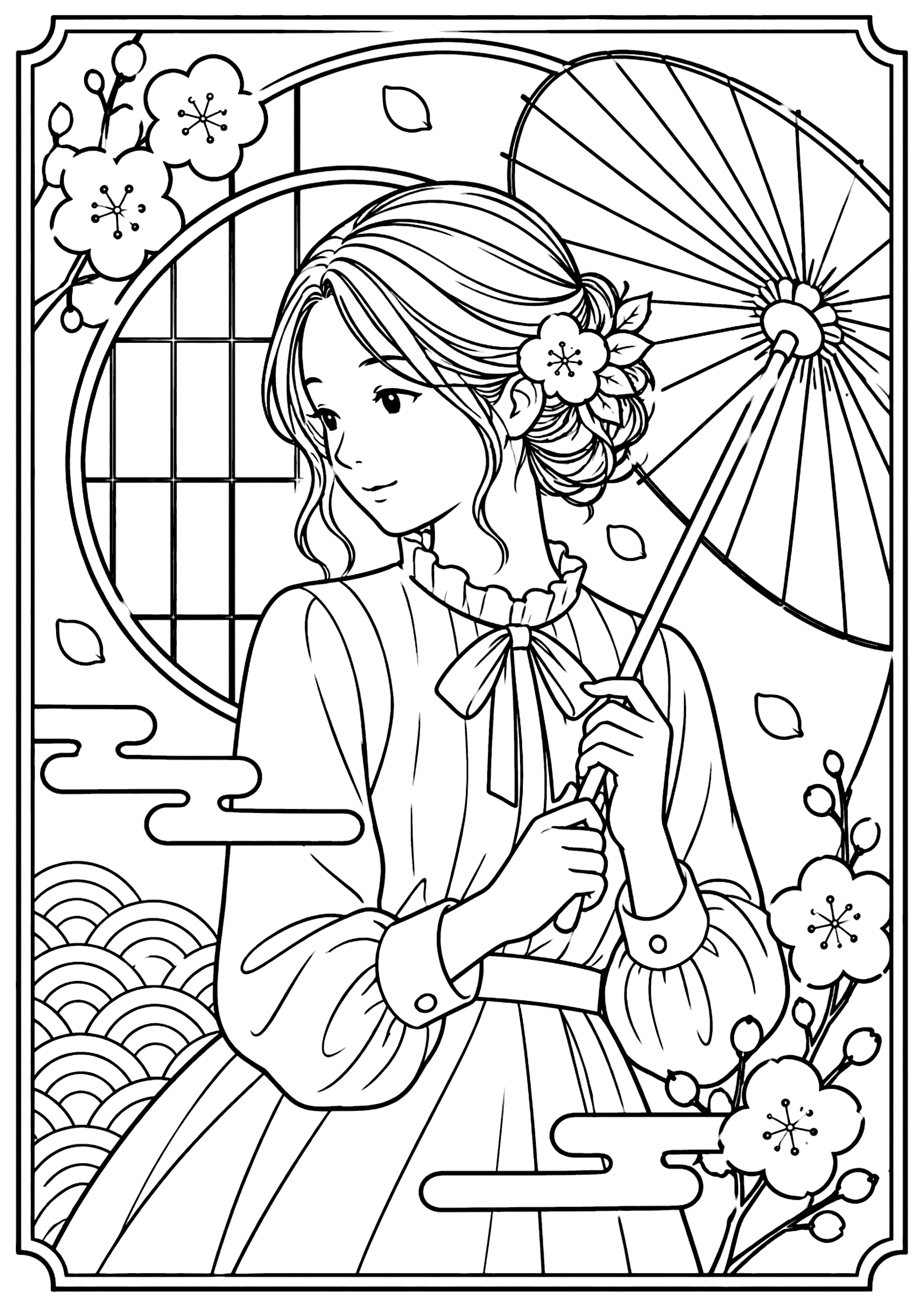 大正ロマン その3 塗り絵