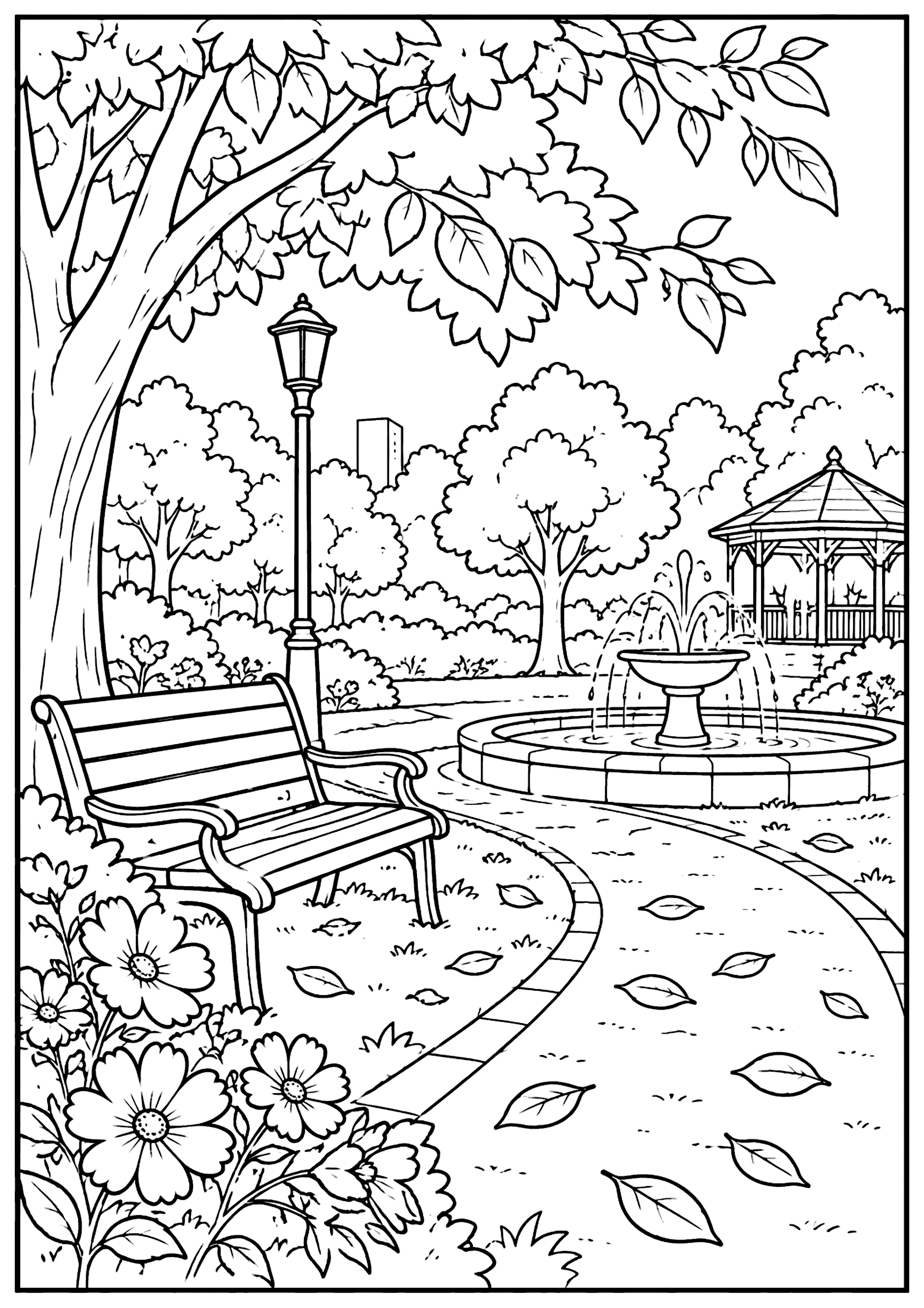 公園 塗り絵