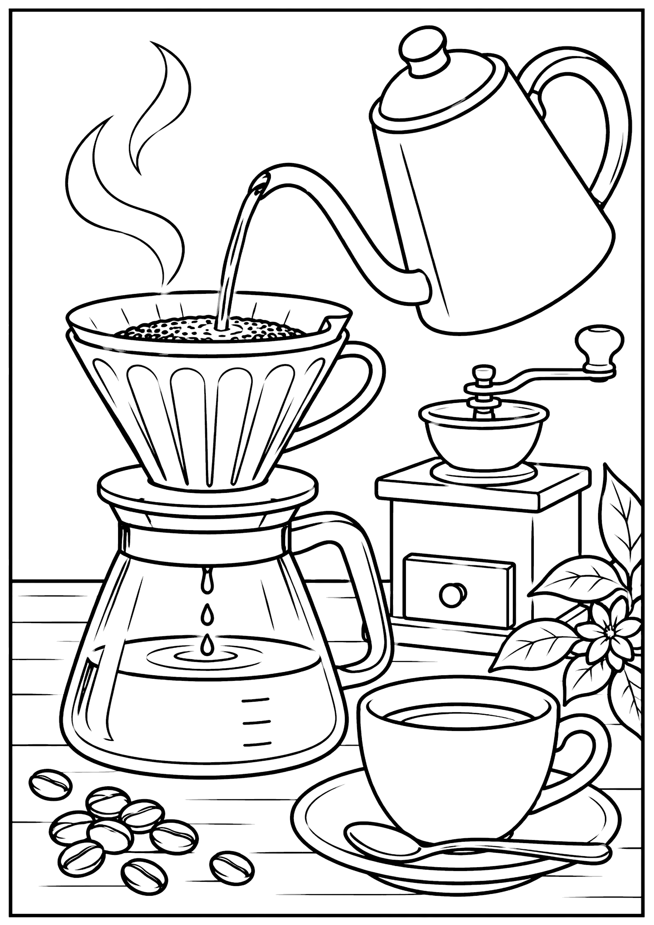 コーヒー 塗り絵