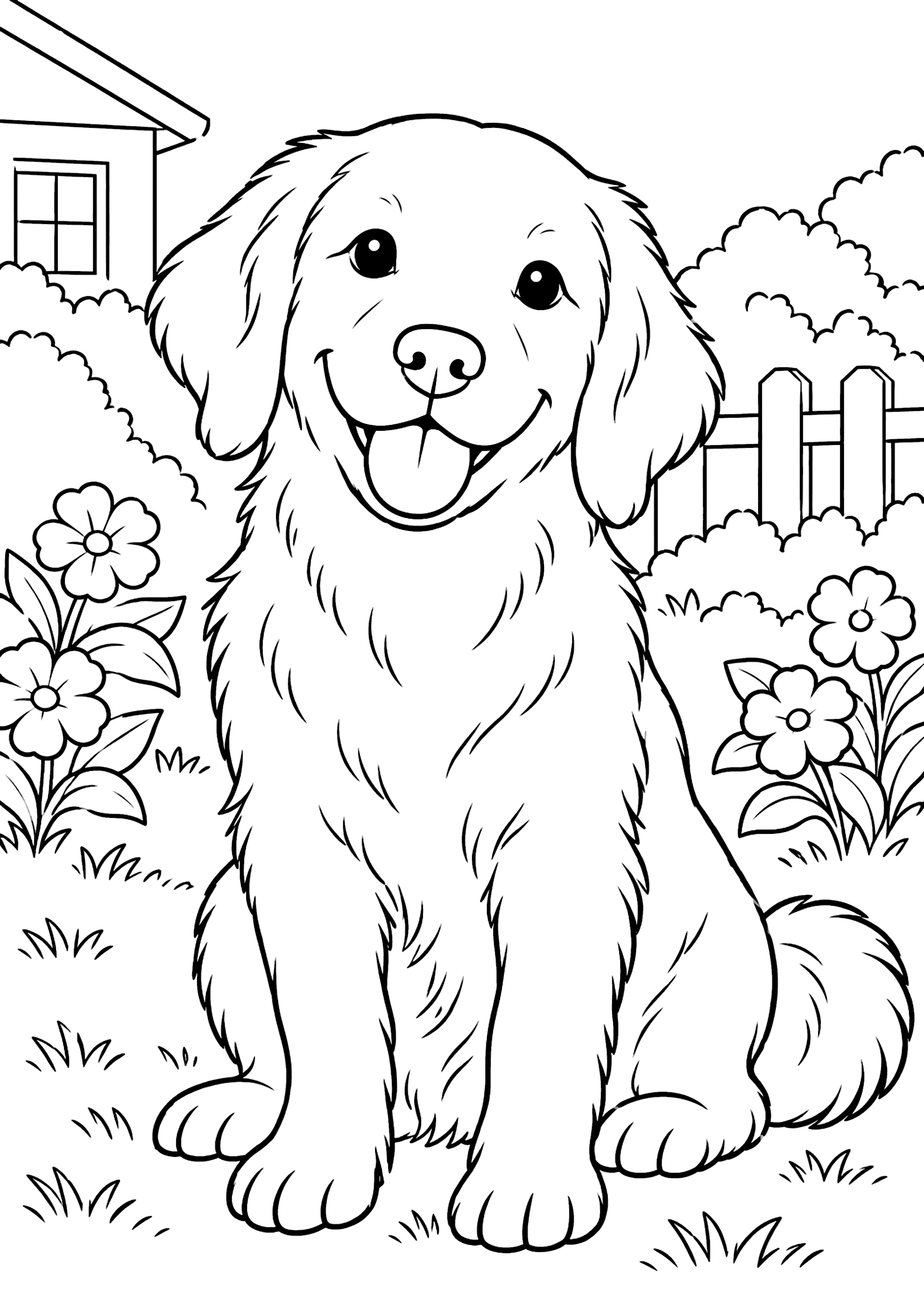 犬 塗り絵