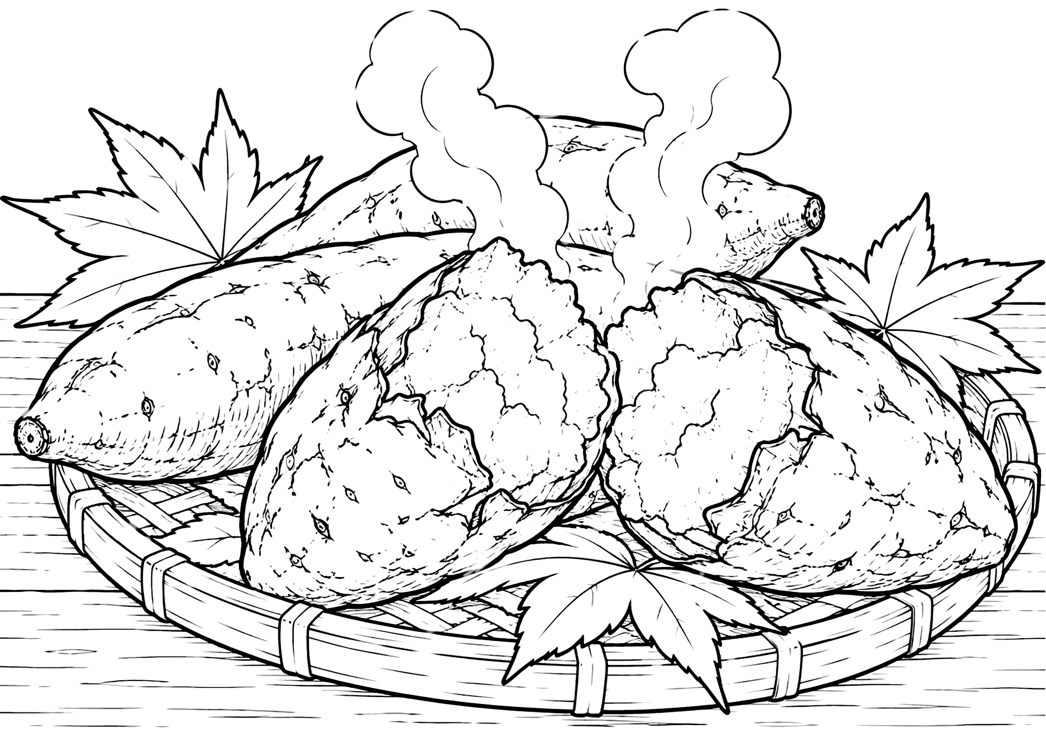 焼き芋2 塗り絵
