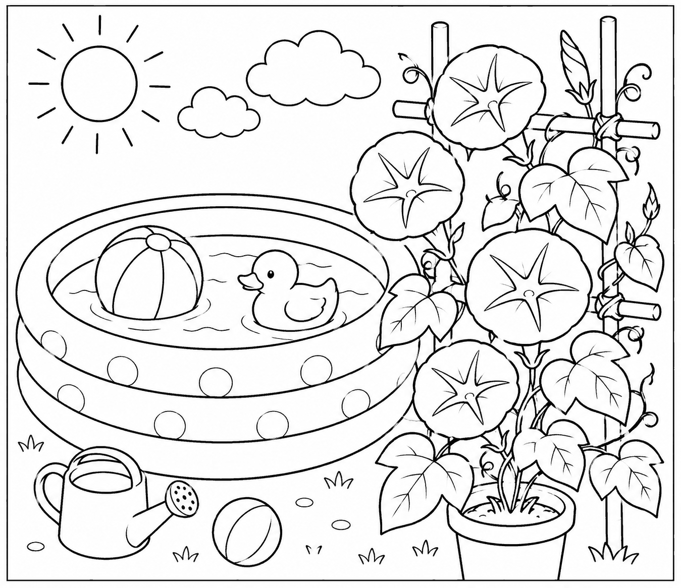 ビニールプール 塗り絵