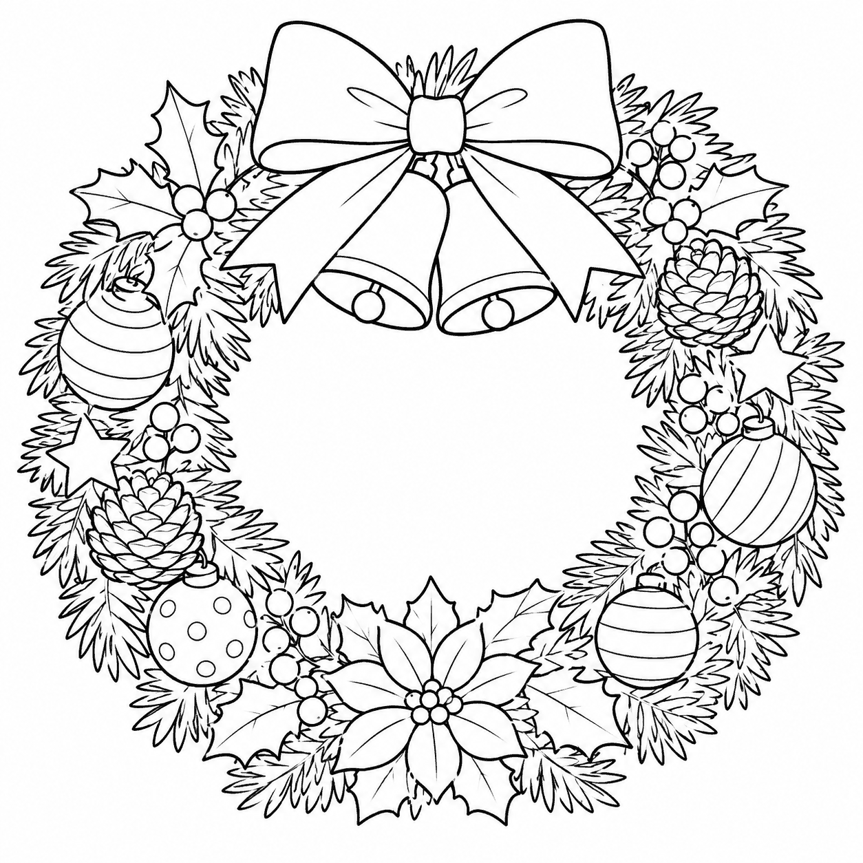 リース 塗り絵