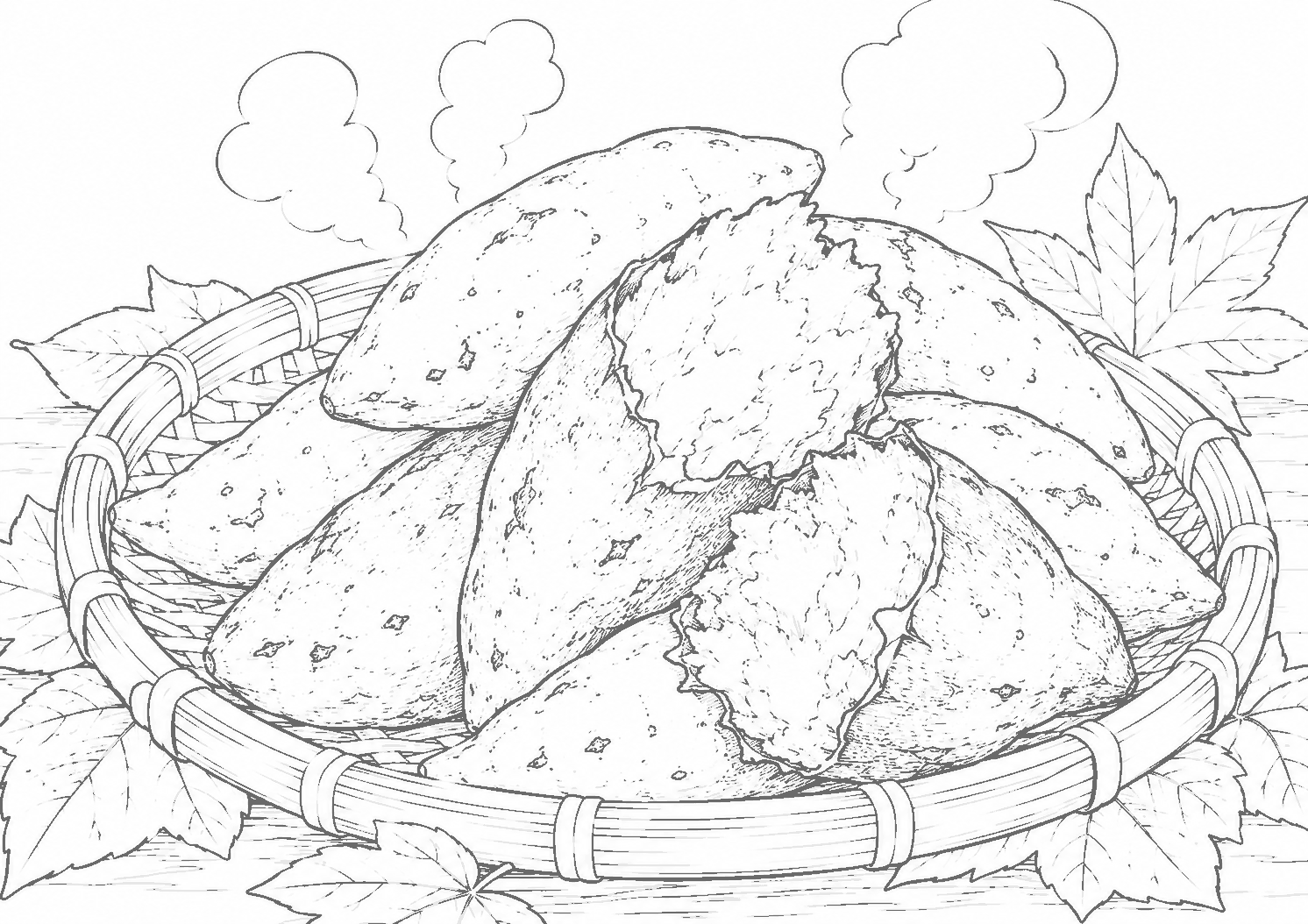 焼き芋 塗り絵