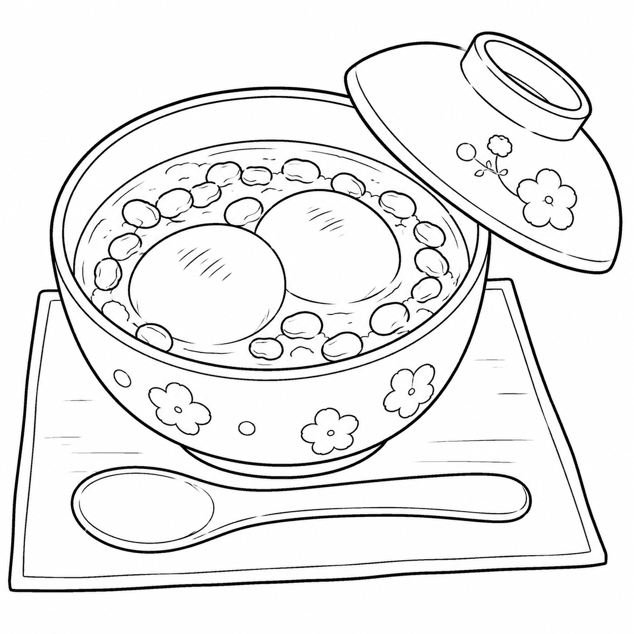 ぜんざい 塗り絵